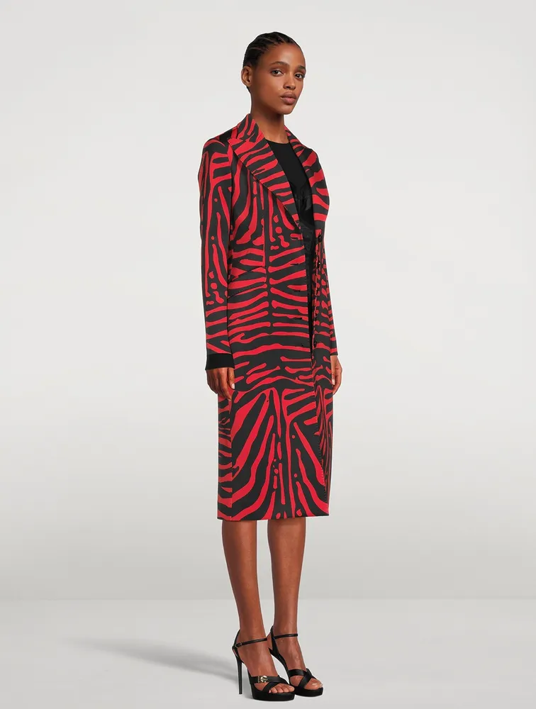 Midi Coat Zebra Print