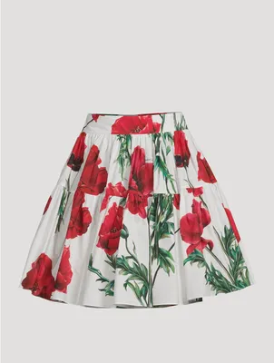 Poplin Mini Skirt Poppy Print