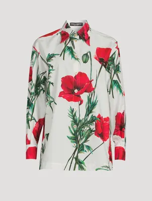 Cotton Poplin Shirt Poppy Print