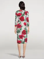 Silk Charmeuse Midi Dress Poppy Print