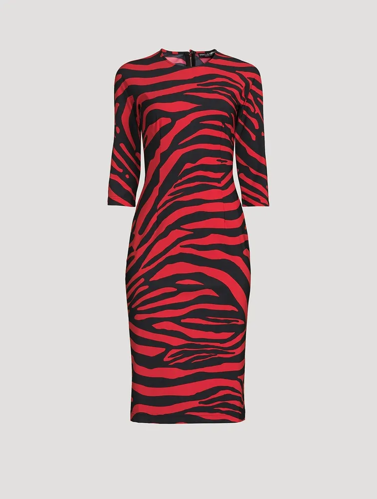 Jersey Midi Dress Zebra Print