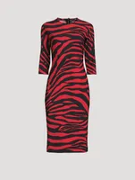 Jersey Midi Dress Zebra Print