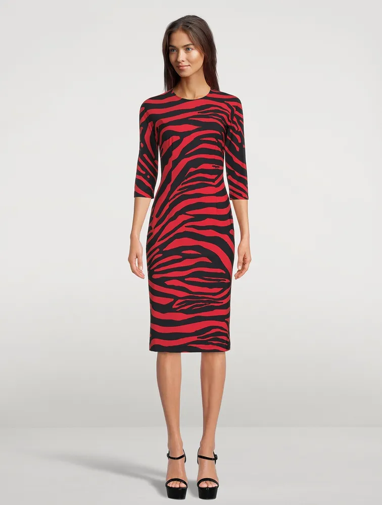 Jersey Midi Dress Zebra Print