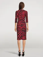 Jersey Midi Dress Zebra Print