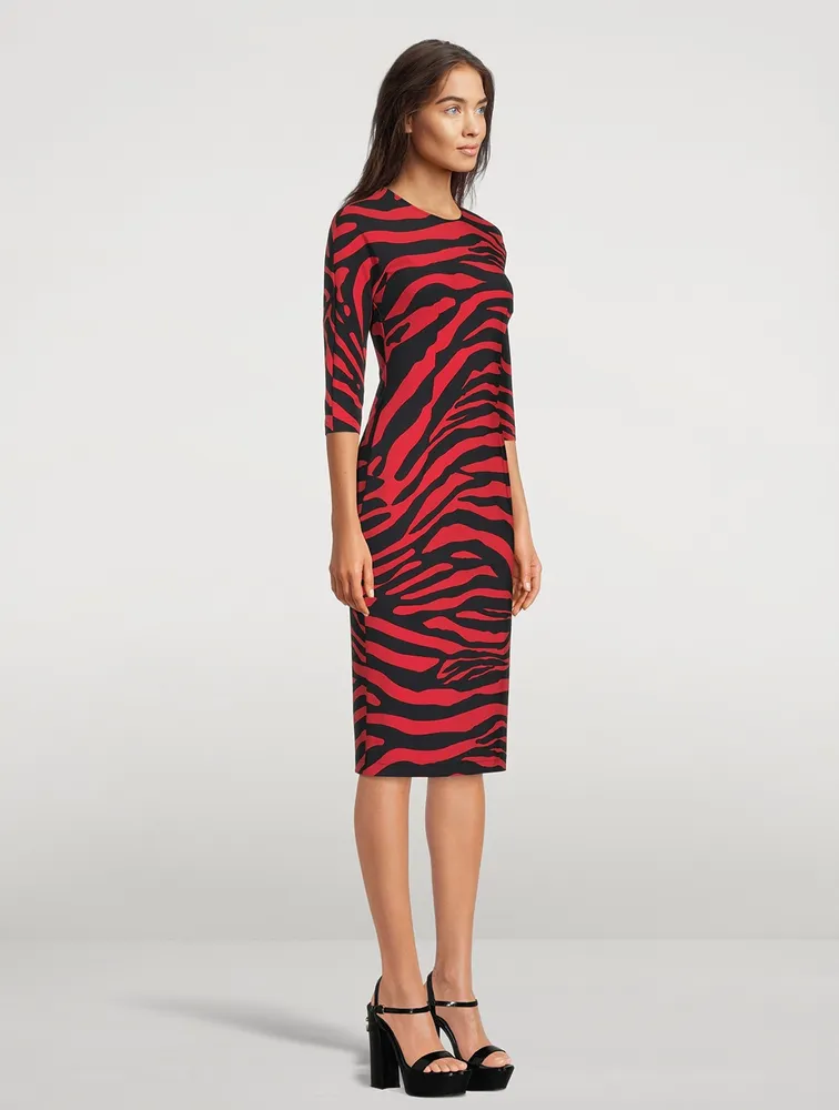 Jersey Midi Dress Zebra Print