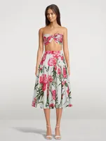 Poplin Bandeau Carnation Print