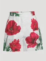 Poplin Shorts Poppy Print