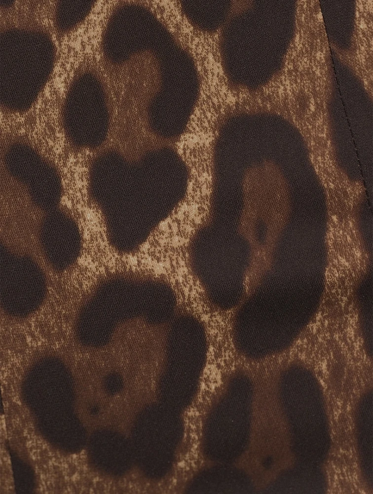 Silk Charmeuse Leggings In Leopard Print