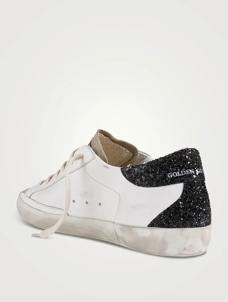 Super-Star Leather Sneakers With Glitter Star