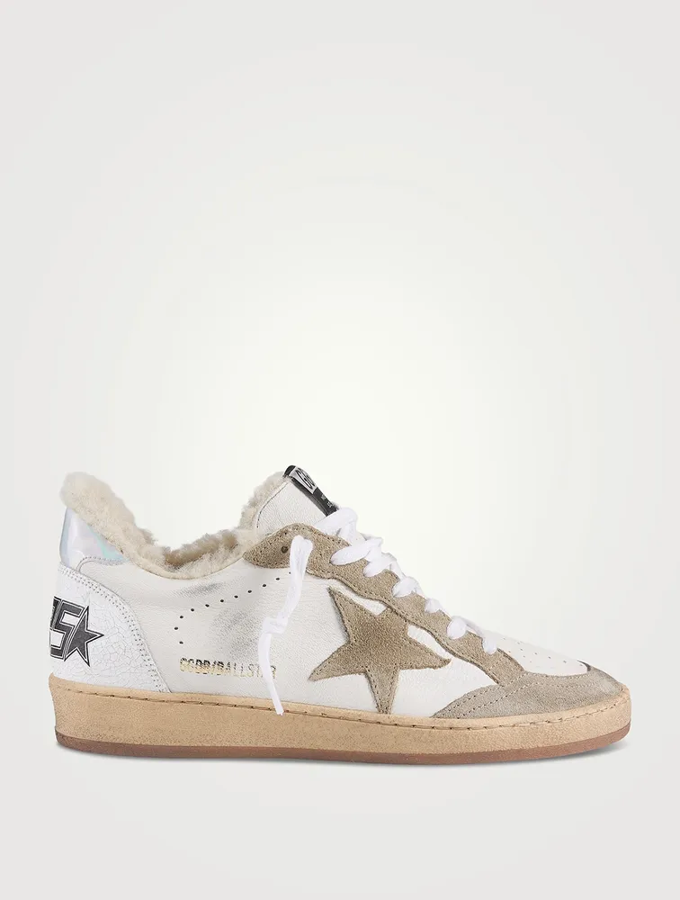 Ball Star Leather And Suede Sneakers With Shearling Lining