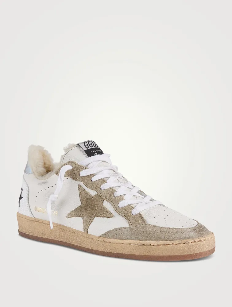 Ball Star Leather And Suede Sneakers With Shearling Lining