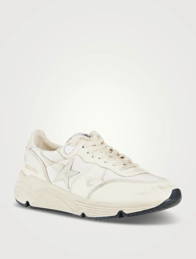 Running Sole Leather And Nylon Sneakers
