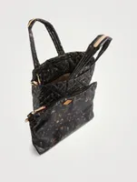 Medium Metro Deluxe Tote Bag In Tortoise Print