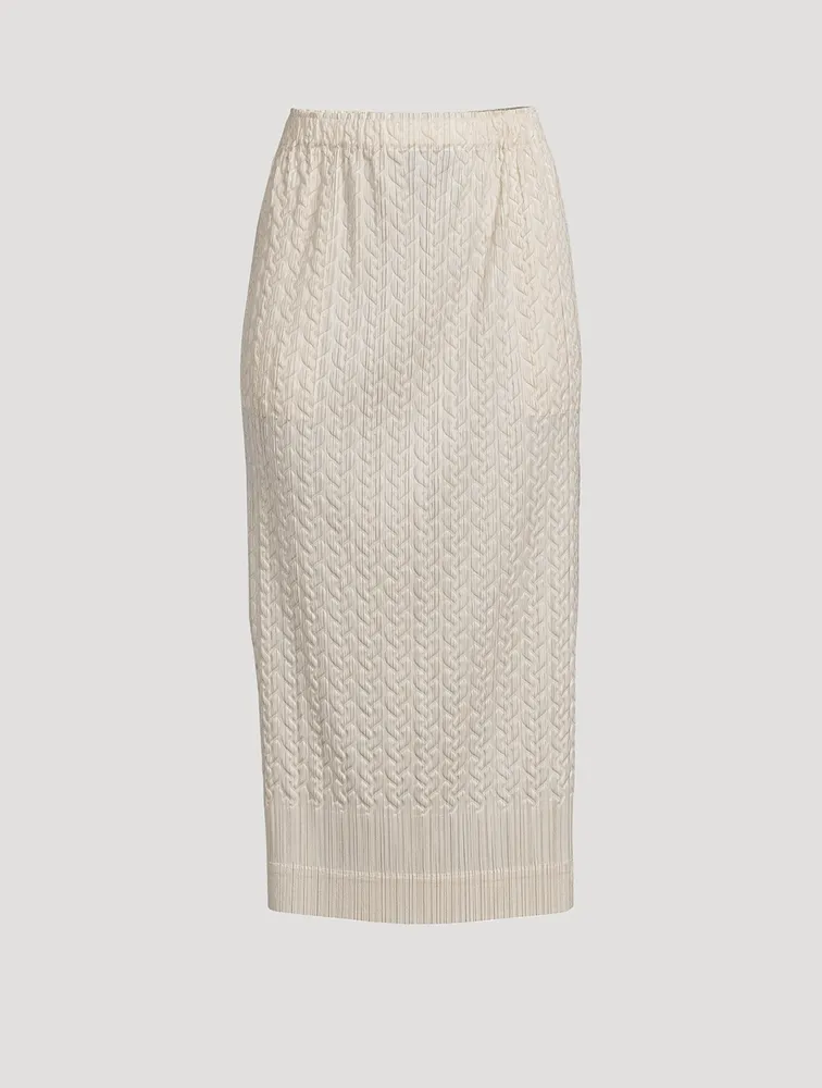 Cable-Stitch Midi Skirt