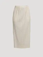 Cable-Stitch Midi Skirt