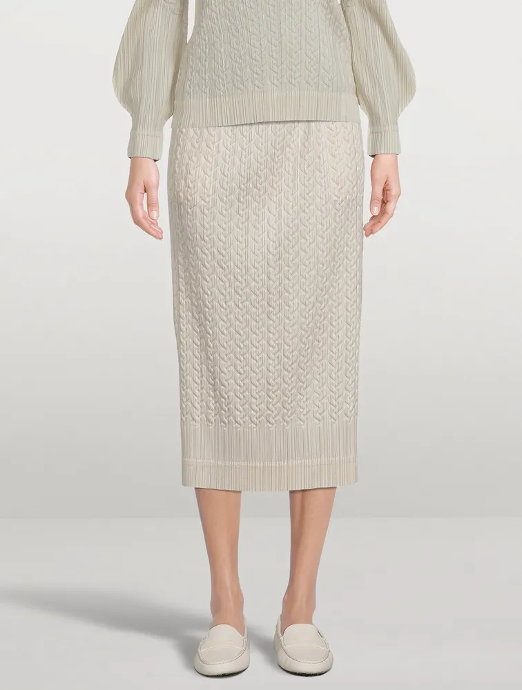 Cable-Stitch Midi Skirt