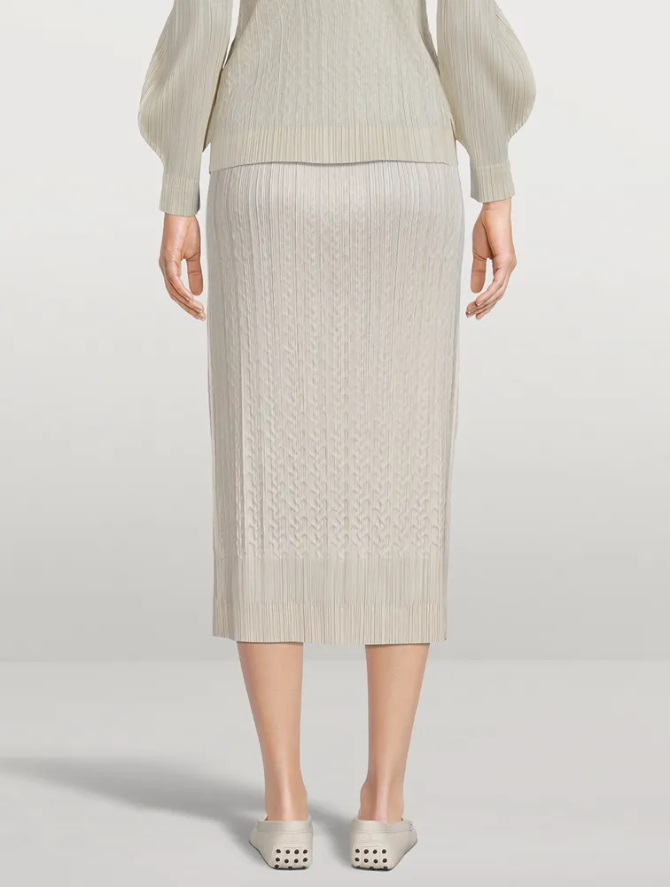 Cable-Stitch Midi Skirt