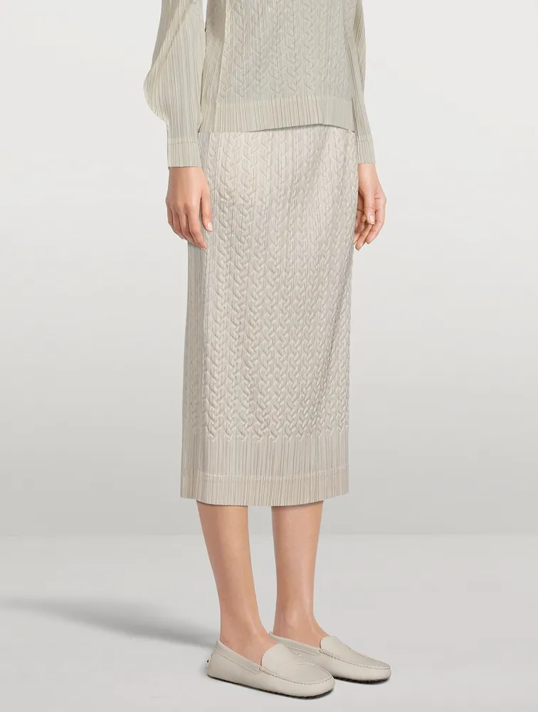 Cable-Stitch Midi Skirt
