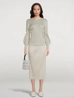 Cable-Stitch Midi Skirt