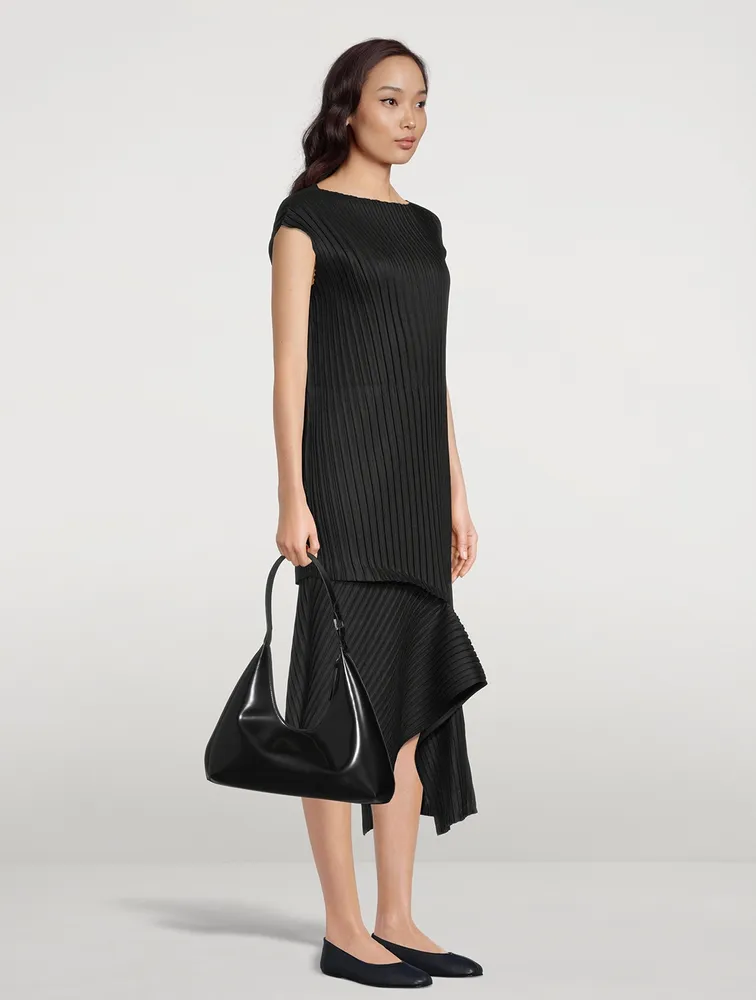 Linen-Like Pleats Dress