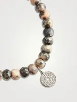 Beaded Bracelet With 14K White Gold Starburst Charm