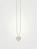 14K White Gold Heart Icon Pendant Necklace