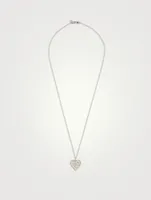 14K White Gold Heart Icon Pendant Necklace