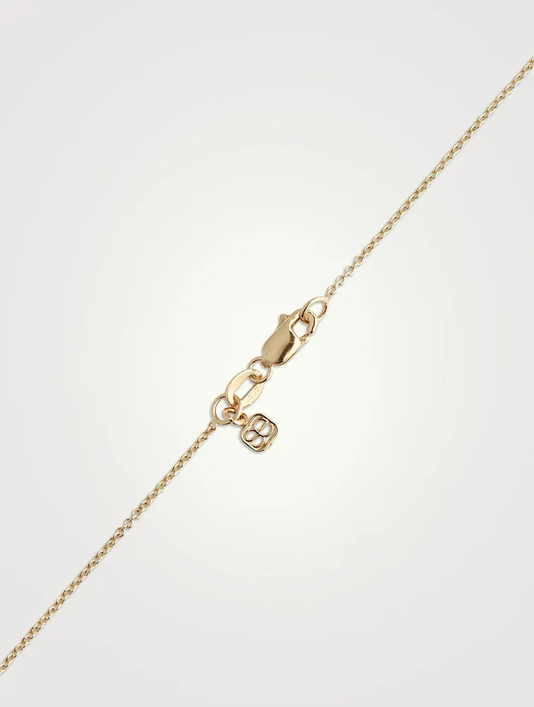 14K Gold Rectangular Icon Pendant Necklace With Diamonds
