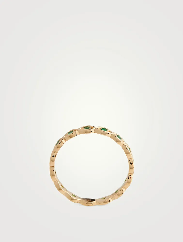 14K Gold Marquis Evil Eye Eternity Band