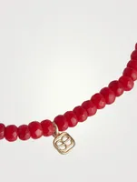 Beaded Bracelet With 14K Gold Hamsa Charm