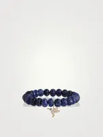 Beaded Bracelet With 14K Gold Hummingbird Charm