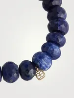 Beaded Bracelet With 14K Gold Hummingbird Charm