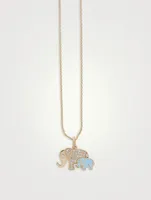 14K Gold Elephant Pendant Necklace