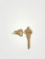Mini 14K Gold Key Stud Earrings