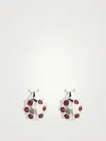 Tiny 14K White Gold Ladybug Stud Earrings