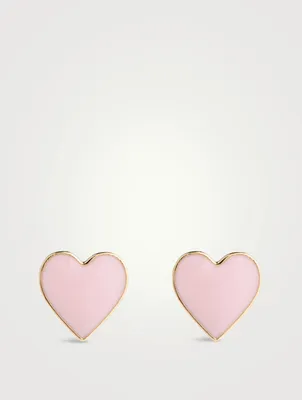 Mini Enamel Heart Stud Earrings