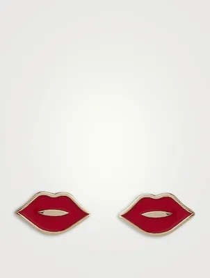 Mini Enamel Lips Stud Earrings