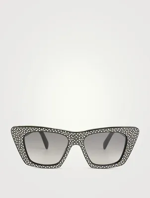 Cat Eye Sunglasses With Crystals