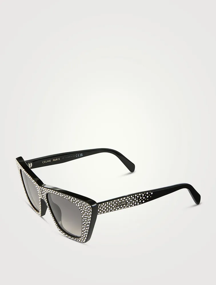 Cat Eye Sunglasses With Crystals