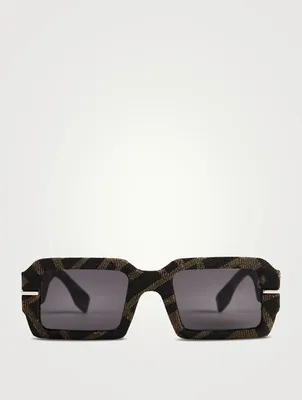 Fendigraphy Rectangular Fabric Sunglasses