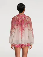 High Tide Puff-Sleeve Blouse Floral Print