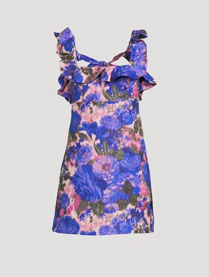 High Tide Frilled Mini Dress Floral Print