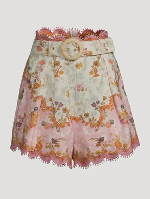 Laurel Belted Shorts Floral Print