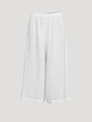 Linen Flared Cropped Pants