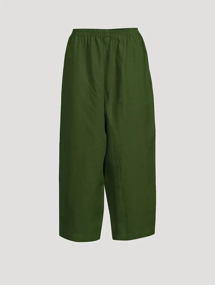 Japanese Wide-Leg Linen Pants