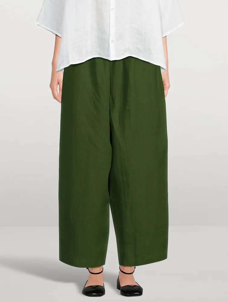Japanese Wide-Leg Linen Pants