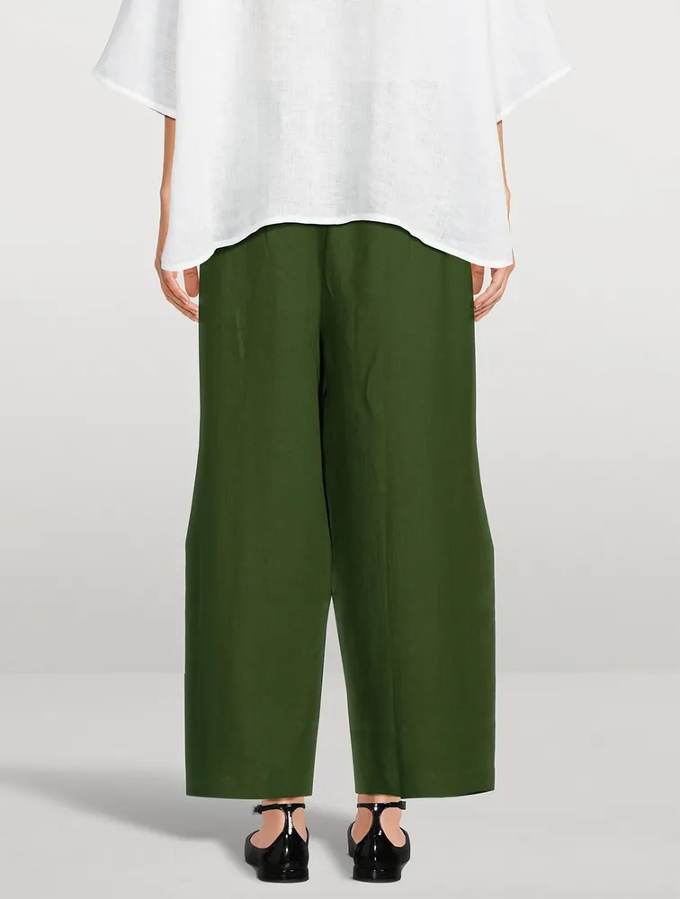 Japanese Wide-Leg Linen Pants