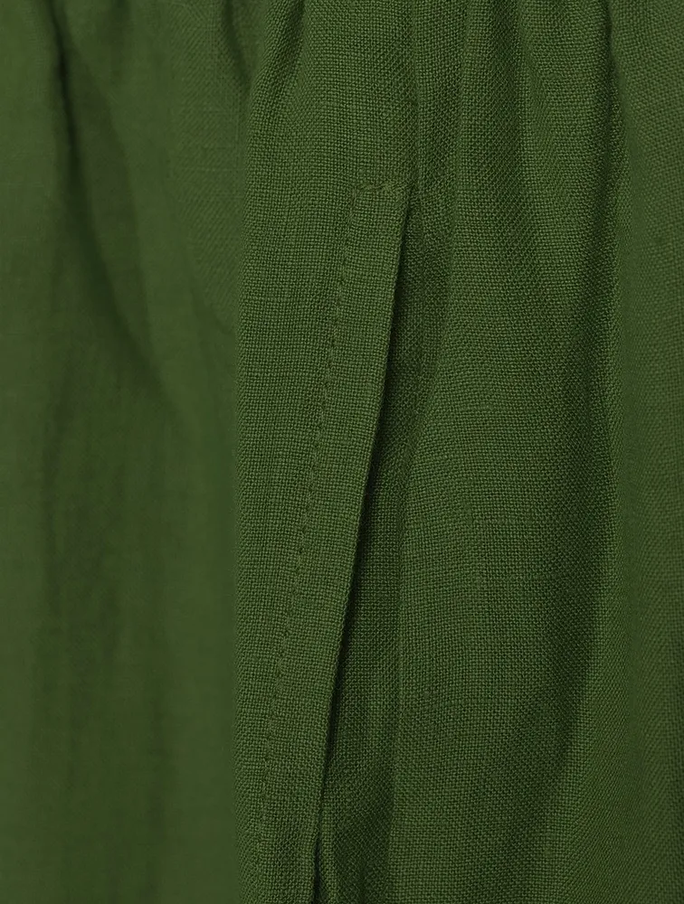 Japanese Wide-Leg Linen Pants