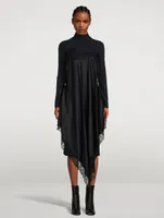 Long Spliced Turtleneck Dress