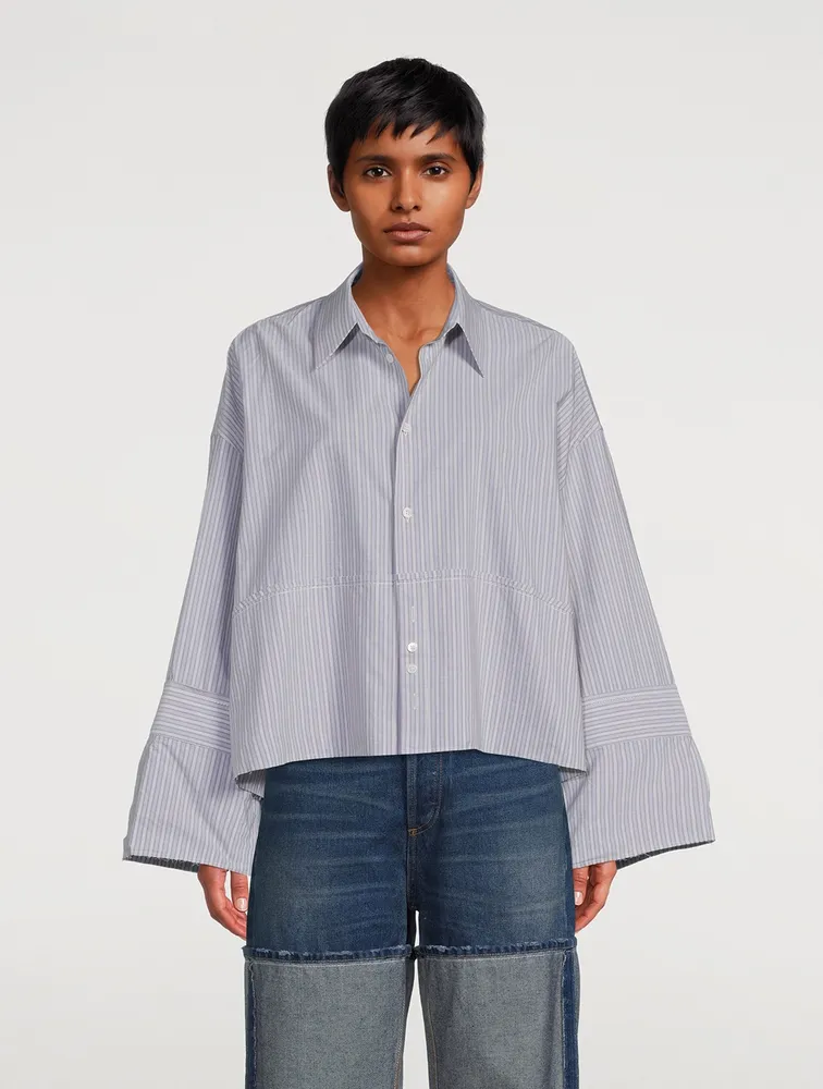 Cropped Shirt Striped Print